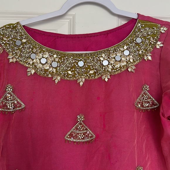 Pakistani 3pc Mehendi Lengha adress - Picture 15 of 17